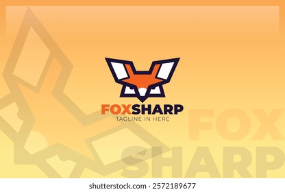 Fox head mascot logo with simple and modern shape