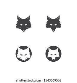 fox head mascot logo vector template