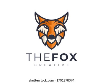 Fox head mascot logo vector template