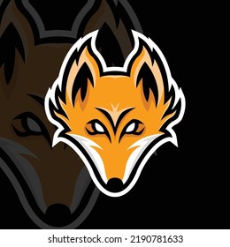 fox head mascot logo vector design template