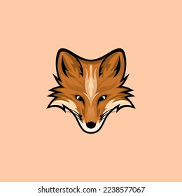 fox head mascot logo. fox vector illustration design