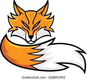fox head mascot, vector illustration