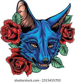 Fox-Head-Maskottchen, Vektorgrafik-Design