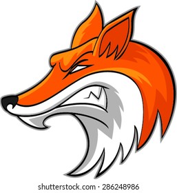 fox head mascot, vector illustration