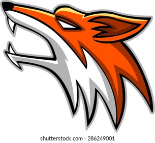 fox head mascot, vector illustration