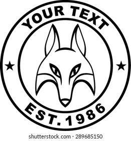 fox head mascot, vector illustration