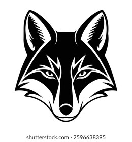 fox head mascot vector silhouette, fox head vector.