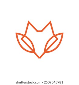 Fox Head Nature Concept Line Vector de diseño de logotipo