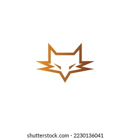 Fox Head Outline Logo SImple. Fox Icon Vector Illustration