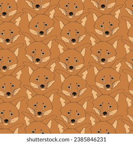 Fox head outline on siena background.