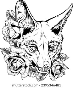 Vector de esbozo del contorno de la cabeza de Fox.