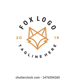 fox head outline vector icon logo illustration design