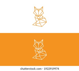 fox head outline vector icon logo illustration design