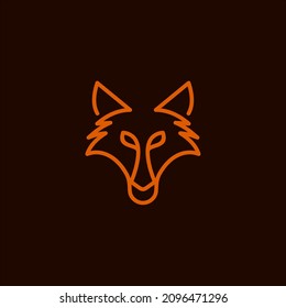 fox head outline vector icon logo illustration design