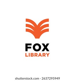 fox head with paper book logo design