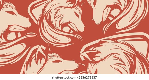 FOX HEAD PATTERN VECTOR ILLUSTRATION