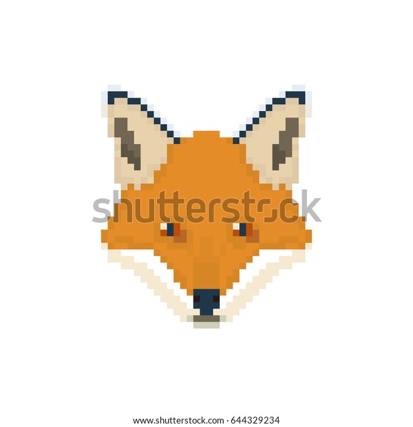 Image Vectorielle De Stock De Tete De Renard En Style Pixel Art 644329234