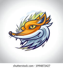 Fox head profile logo, sport team pictogram, t-shirt tee print, tattoo sketch, wild fox vector symbol