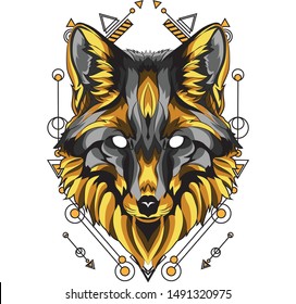 Fox Head With Sacred Geometry