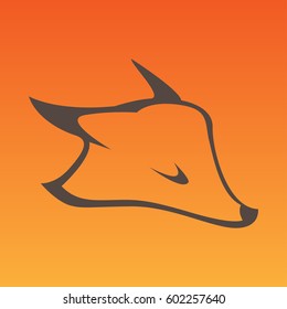 Fox head sign in curve lines