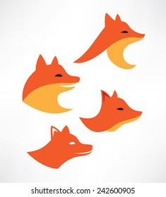 Fox head sign - vector illustration. Logo design