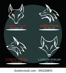 Fox head sign - vector illustration