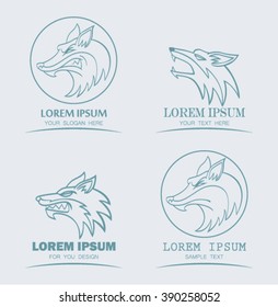 Fox head sign - vector illustration