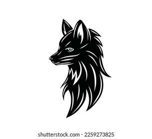 Fox Head Silhouette, art vector design