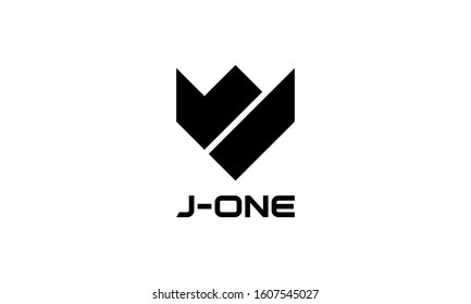 Fox Head Silhouette with Initial Letter J and I or J1 Logo Design Inspiration