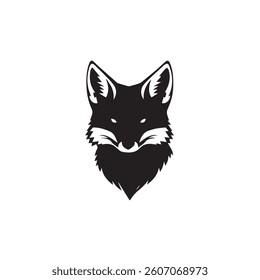Fox head silhouette on white background. Fox logo. Fox vector silhouette. 