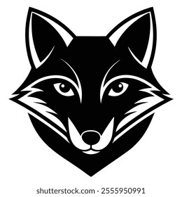 Fox head silhouette vector icon.