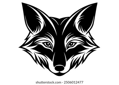 A fox head silhuette vector illustration