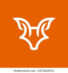 fox head simple line icon logo vector design, modern fennec or coyote logo pictogram design in abstract style 