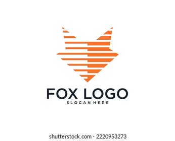 fox head simple logo design