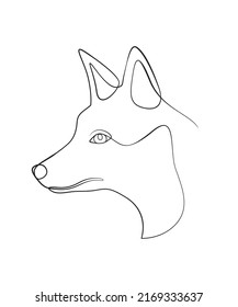 Fox Head Single Line Art Illustration Stock Vector (Royalty Free ...