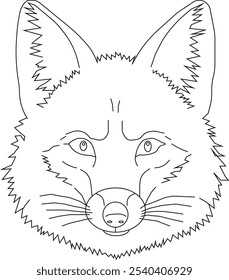 Fox head sketch vector illustration