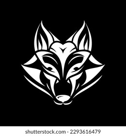 Símbolo de la cabeza de zorro, perfecto para el diseño del logo y de la camiseta, así como otros usos como símbolos, mascotas, tatuajes o gráficos