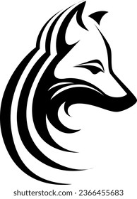 Tatuaje de la cabeza de Fox, ilustración del tatuaje, vector sobre un fondo blanco.