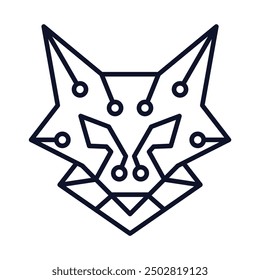Fox Head Tech VECTOR de diseño de logotipos ABSTRACK LINE
