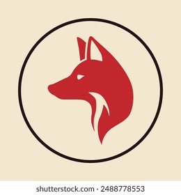 Fox head trendy icon thankful abstract vector illustration colorful artwork design