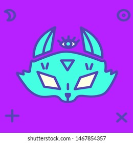 fox head with various mystic signs