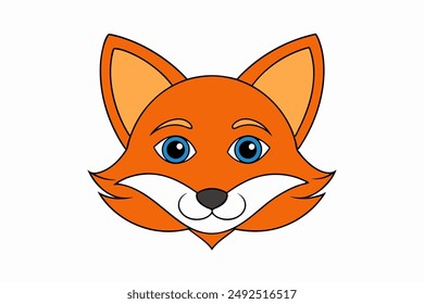 Fox head vector art illustration