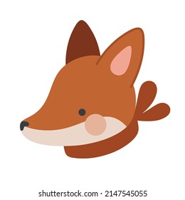 Fox head vector icon with scarf