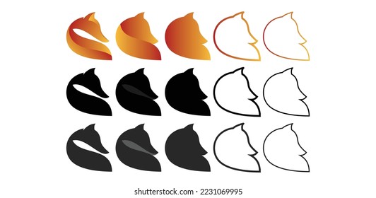 Fox Head Vector Icon Symbol Template. Fox Logo Vector Illustration