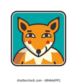 Fox head Vector Illustration. Illustration of fox head cartoon style. Fox muzzle avatar. Vector illustration