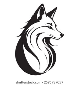 Fox head vector Illustration on white background