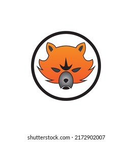 Fox head vector illustration silhouette icon design