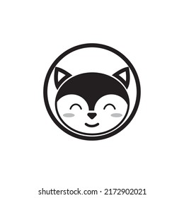 Fox head vector illustration silhouette icon design