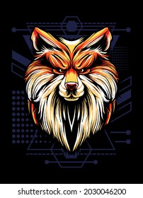 Fox head vector Illustration. Suitable for t shirt, print and apparel