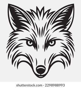 Fox head Vector illustration. Fox Vintage Logo